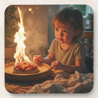 Hard plastic coaster with Thanksgiving background