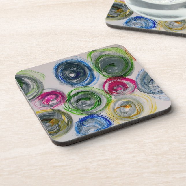 hard plastic coasters with cork back (Left Side)