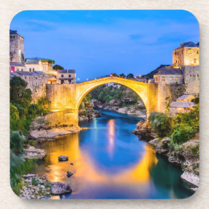 Hard Plastic coasters with cork back - set of 6