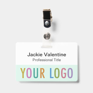 Hard Plastic Name Badge with Clip Lanyard or Reel ID Badge