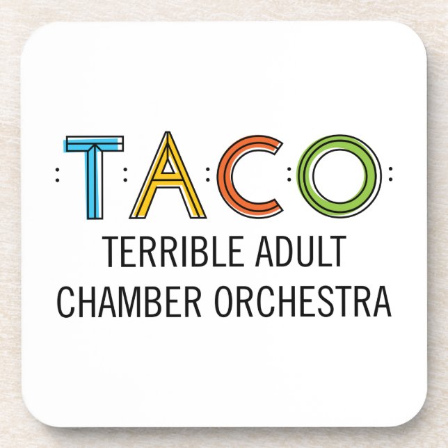 Hard Plastic TACO coasters w/ cork back - set of 6 (Front)