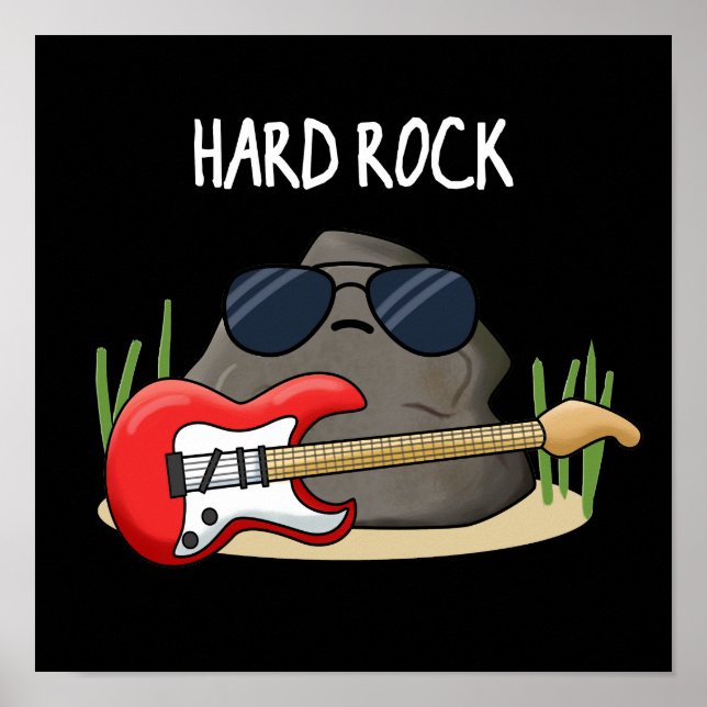 Hard Rock Funny Geology Music Pun Dark BG Poster (Front)