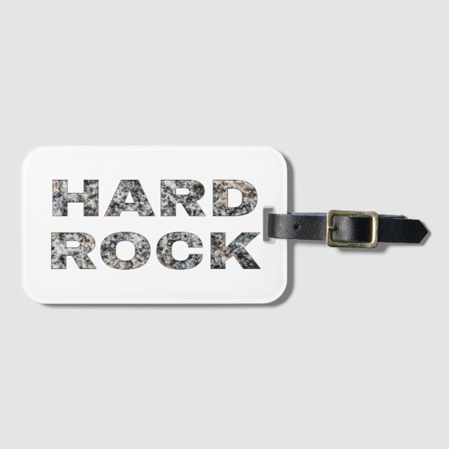 Hard Rock Granite Text Luggage Tag (Front Horizontal)