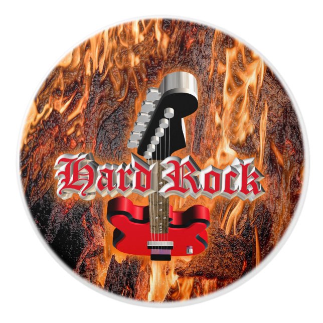 Hard rock into the fire ceramic knob (Front)