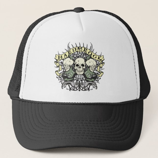 Hard Rock Skull and Guitars Trucker Hat (Front)