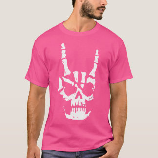 Hard Rock Skull Horn Hands Heavy Metal Gothic T-Shirt