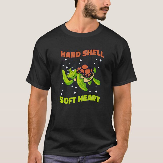Hard Shell Soft Heart Red Eared Slider  Turtle  1 T-Shirt (Front)