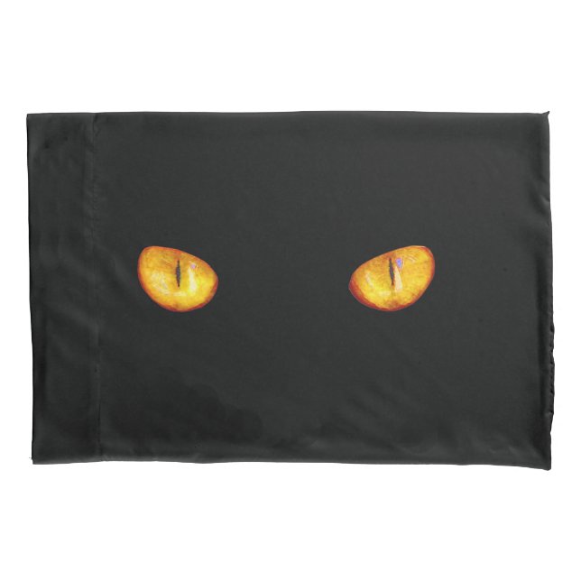 Hard Stare of Golden Bombay Cat Eyes Pillowcase (Front)