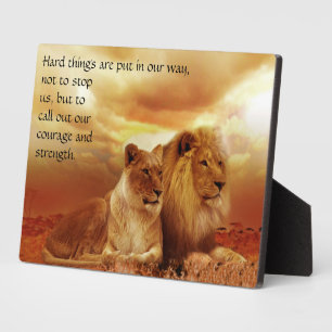 Hard Times, Courage & Strength Quote Plaque