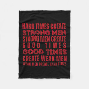 Hard Times Create Strong Men Vintage Fitness Motiv Fleece Blanket