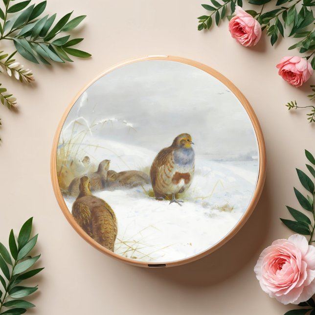 Hard times- partridges and a hare, Art Birds Classic Round Sticker (Creator Uploaded)