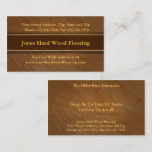Hard Wood Flooring Sales Business Card