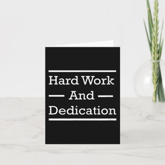 Hard Work And Dedication Motivational  Card (Front)