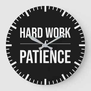 Hard Work and Patience - Success Motivational Large Clock