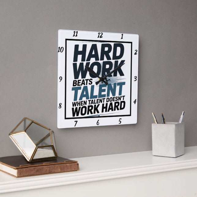 Hard Work Beats Talent Runner T Square Wall Clock (Office)