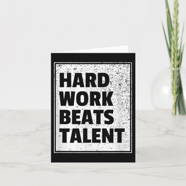 Hard Work Beats Talent Statement Sports Motivation Card (Front)