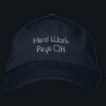Hard Work Pays Off Motivational Success-Hat Navy  Embroidered Hat<br><div class="desc">Hard Work Pays Off", serving as a daily reminder of dedication, perseverance, and success. Perfect for goal-setters, entrepreneurs, and anyone who believes in the power of hard work. This hat symbolises determination, resilience, and the belief that effort leads to success. It’s a statement piece for those who hustle, stay focused,...</div>