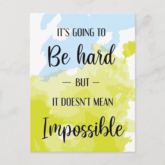 Hard Work | Watercolor Encouragement Postcard (Front)