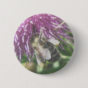Hard-Working Bumble Bee Button