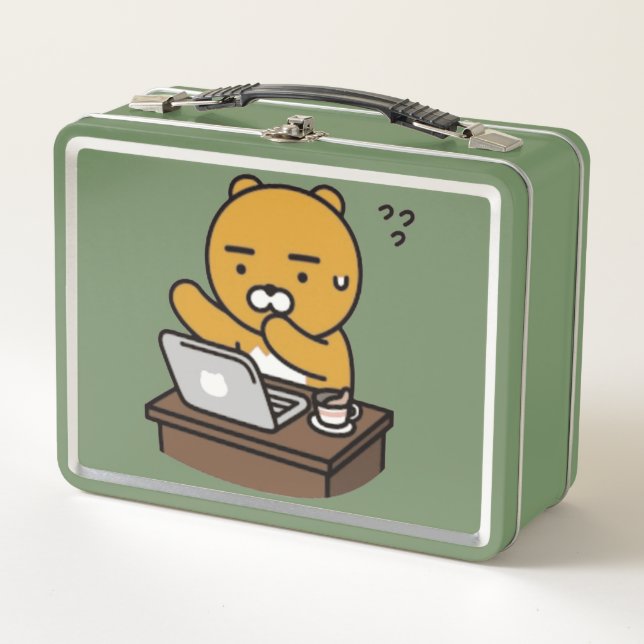 Hard Working Ryan coffee Metal Lunch Box (Front)