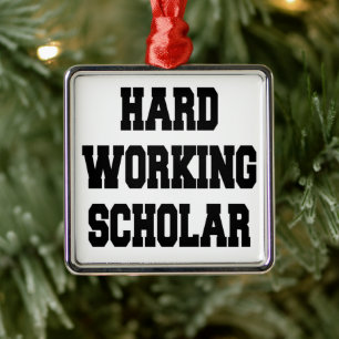 Hard Working Scholar Metal Tree Decoration