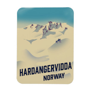 Hardangervidda Norway vacation poster. Magnet