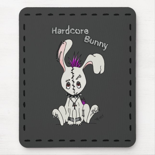 Hardcore Bunny Mouse Pad (Front)