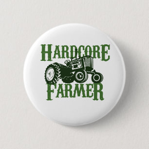 Hardcore Farmer 6 Cm Round Badge