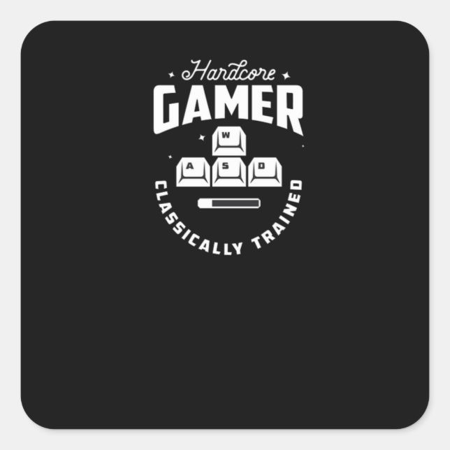 Hardcore Gamer Square Sticker (Front)