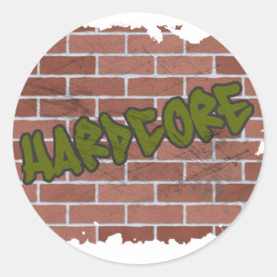 hardcore graffiti  design  classic round sticker
