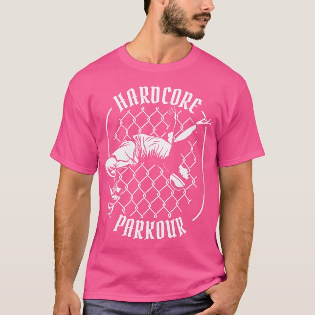 Hardcore Parkour Training Wall Run Traceur Jumper  T-Shirt (Front)