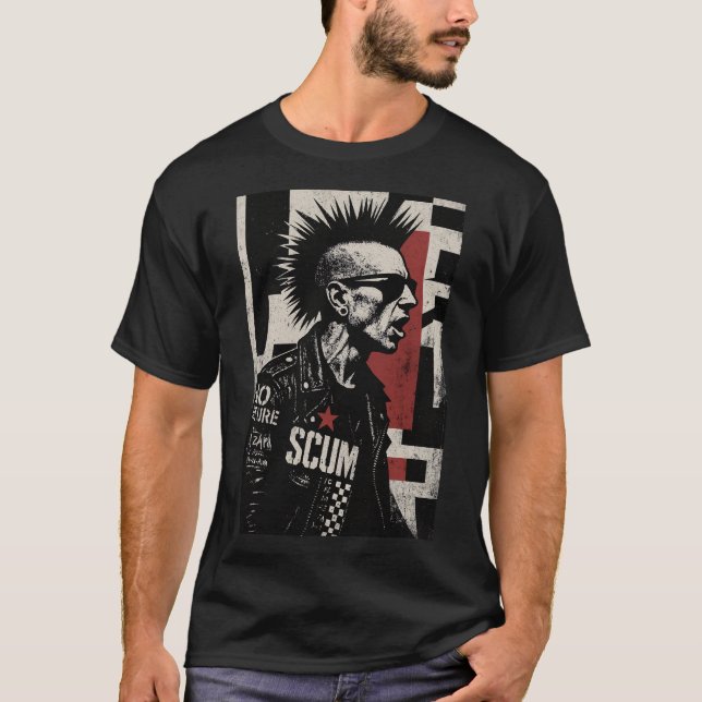 Hardcore Punk Rebel Portrait T-Shirt (Front)