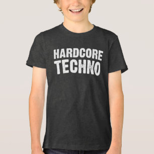 Hardcore Techno Distressed logo design Tri-Blend Shirt