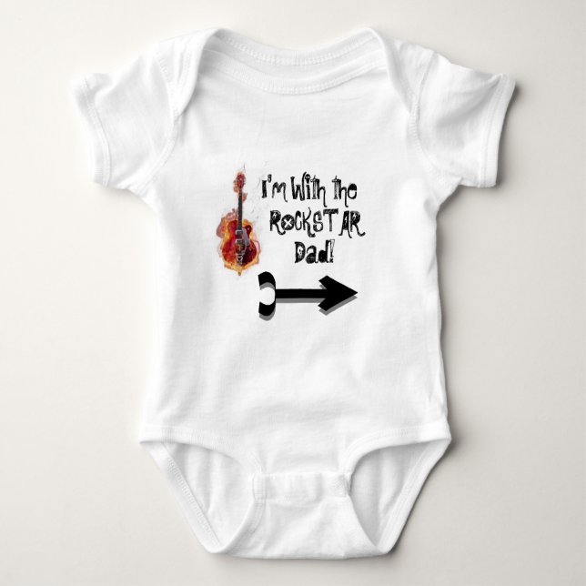 HardCoreGuitarForWebsite, Arrow---Pointing-to-r... Baby Bodysuit (Front)