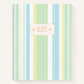 (Hardcover) Pastel Striped Recipe Notebook