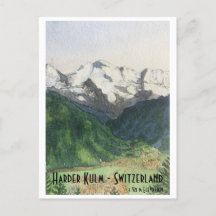 Harder Kulm view Switzerland travel post card