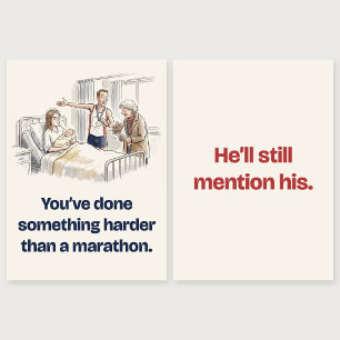 Harder Than a Marathon Funny New Mum Card