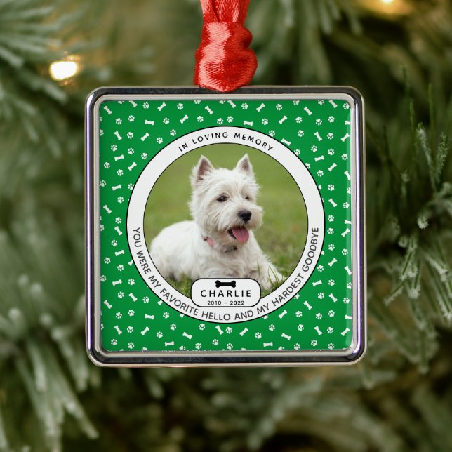 Hardest Goodbye Pet Memorial Metal Ornament (Tree)