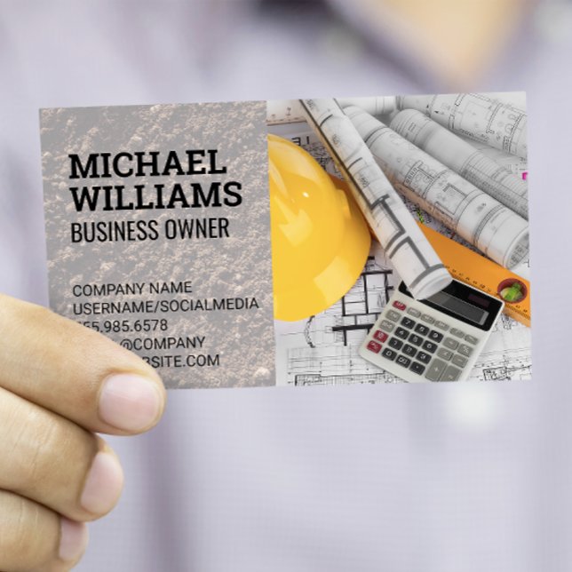 Hardhat Blueprints | Construction Architect Business Card (Creator Uploaded)