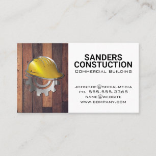 Hardhat Gear Logo   Wooden Boards Business Card