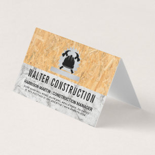 Hardhat Hammer   Marble   Pressed Wood Business Card