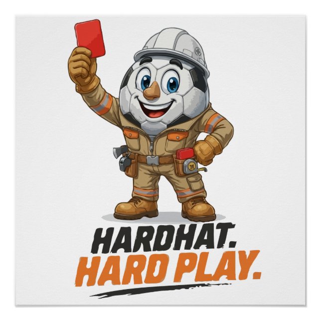 Hardhat Hard Play Soccer Referee Poster (Front)
