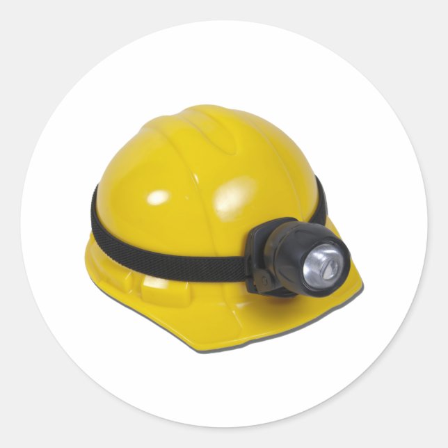 HardHatWithLamp102811 Classic Round Sticker (Front)