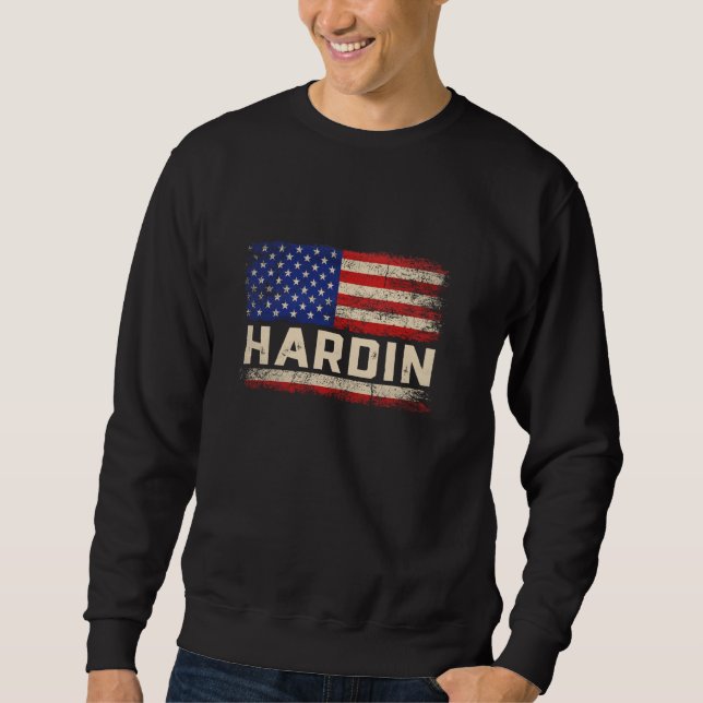 HARDIN Last Name Shirt HARDIN Name American Flag (Front)