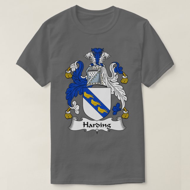 Harding Coat of Arms Family Crest  T-Shirt (Design Front)