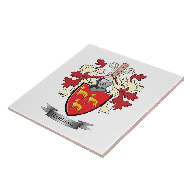 Harding Family Crest Coat of Arms Tile (Side)