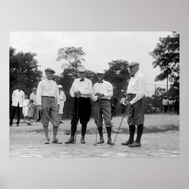 Harding Golf Foresome, 1920s Poster (Front)