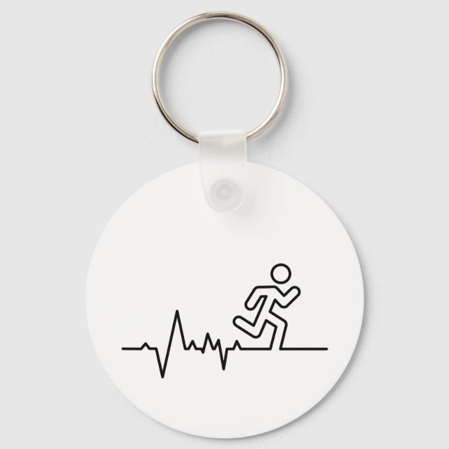 Hardlopen, triatlon of marathon sport wedstrijd. key ring (Front)