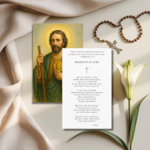 Hardship Aid Cross St. Jude Photo Prayer Card