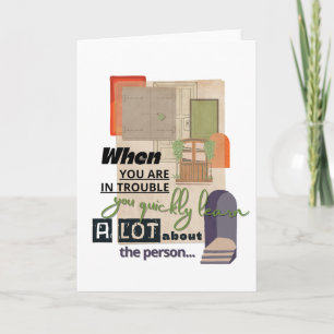 Hardship friendship quote illustration card